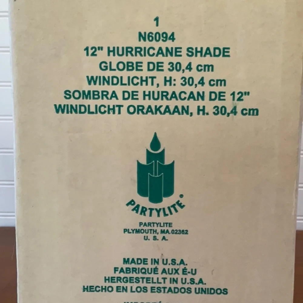 Partylite 12” Clear Glass Hurricane Shade N6094